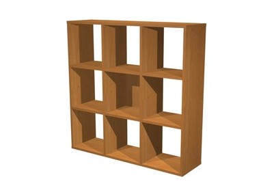 LIBRERIA 9 CASELLE 104x29,2cm-H103,9cm NOCE CHIARO- RAINBOW