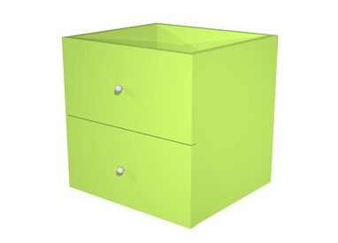 CASSETTIERA 2CASS. VERDE NEON per LIBRERIA RAINBOW