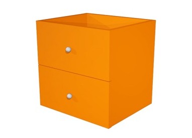 CASSETTIERA 2CASS. ARANCIONE per LIBRERIA RAINBOW