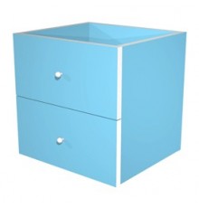 CASSETTIERA 2CASS. AZZURRO per LIBRERIA RAINBOW