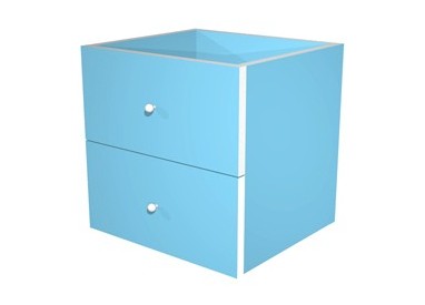 CASSETTIERA 2CASS. AZZURRO per LIBRERIA RAINBOW