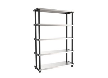 SCAFFALE PPL 5 RIPIANI METALLO 119x45x185cm GRIGIO/NERO TERRY