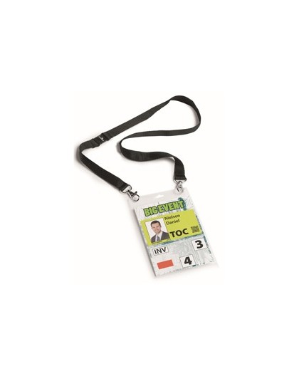 10 PORTANOMI A6 con cordoncino NERO DURABLE