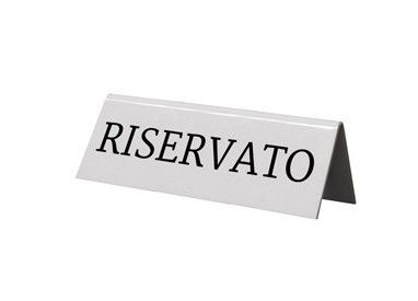SET 5 'RISERVATO' PER I TAVOLI Securit