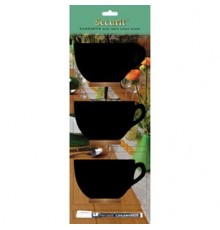 SET 3 MINI LAVAGNE SEGNAPOSTO Silhouette 'TAZZA' Securit