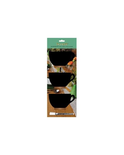 SET 3 MINI LAVAGNE SEGNAPOSTO Silhouette 'TAZZA' Securit