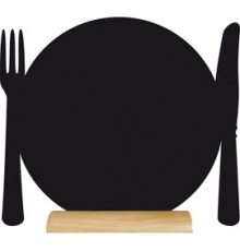 SET 3 MINI LAVAGNE SEGNAPOSTO Silhouette 'PIATTO' Securit