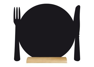 SET 3 MINI LAVAGNE SEGNAPOSTO Silhouette 'PIATTO' Securit