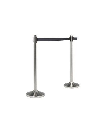 1 COLONNINA SEGNAPERCORSO CROMATA con nastro NERO 210cm Securit