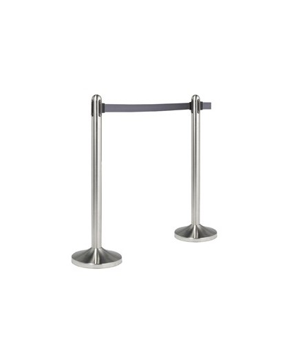 1 COLONNINA SEGNAPERCORSO CROMATA con nastro GRIGIO 210cm Securit