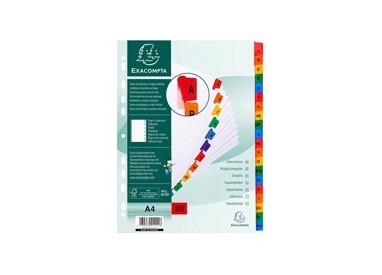 SEPARATORE Alfabetico A-Z/A4 in CARTONCINO 160gr Exacompta