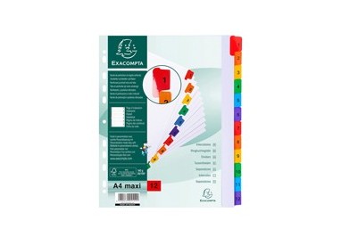 SEPARATORE Numerico 1-12/A4 Maxi in CARTONCINO 160gr Exacompta