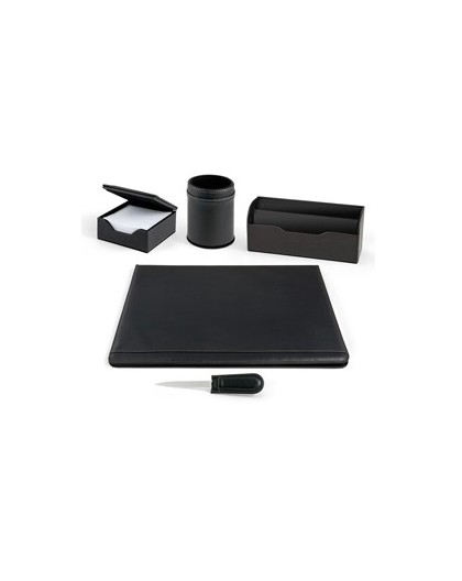 SET SCRIVANIA WILLIAM NERO SINTETICO 5 PEZZI City Time