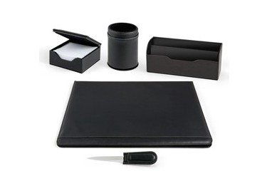 SET SCRIVANIA WILLIAM NERO SINTETICO 5 PEZZI City Time