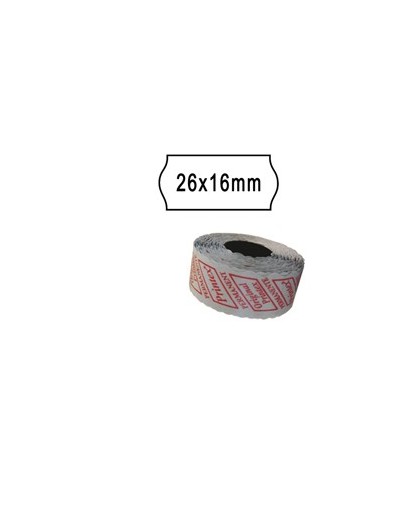 PACK 10 ROTOLI 1000 ETICH. 26x16mm ONDA BIANCO REMOV. Printex