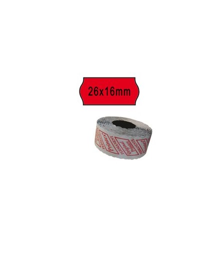 PACK 10 ROTOLI 1000 ETICH. 26x16mm ONDA ROSSO PERM. Printex
