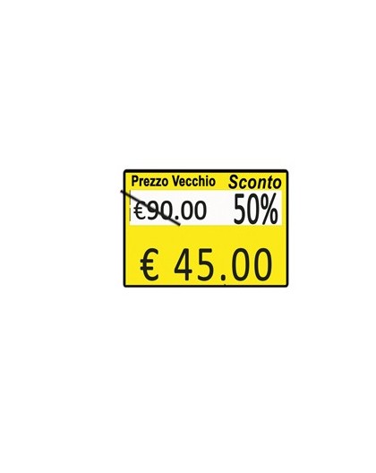 PACK 10 ROTOLI 600 ETICH. 26x19mm "Taglio prezzo..." GIALLO PERM. Printex