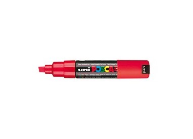Marcatore UNI POSCA PC8K p.scalpello 8mm rosso UNI MITSUBISHI