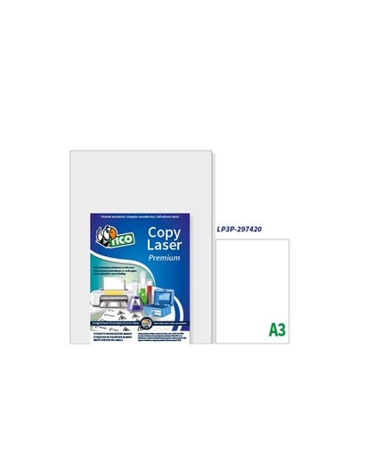 Poliestere adesivo LP3P bianco 250fg A3 297x420mm (1et/fg) laser Tico