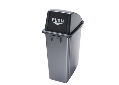CONTENITORE Office 60Lt + COPERCHIO NERO Pushper RIFIUTO SECCO