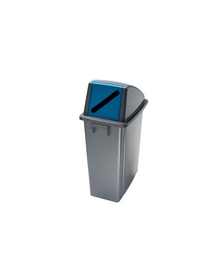CONTENITORE Office 60Lt + COPERCHIO BLU con FERITOIA per CARTA