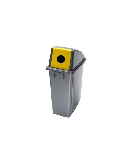 CONTENITORE Office 60Lt + COPERCHIO GIALLO con FORO per BOTTIGLIE