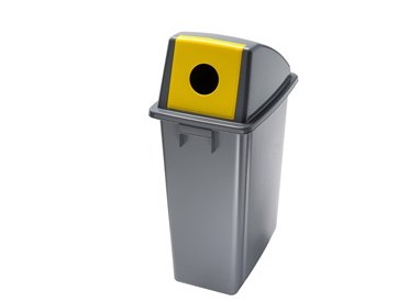 CONTENITORE Office 60Lt + COPERCHIO GIALLO con FORO per BOTTIGLIE