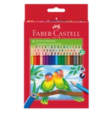 ASTUCCIO 36 PASTELLI COLORATI TRIANGOLARI ECO + TEMPERINO FABER CASTELL