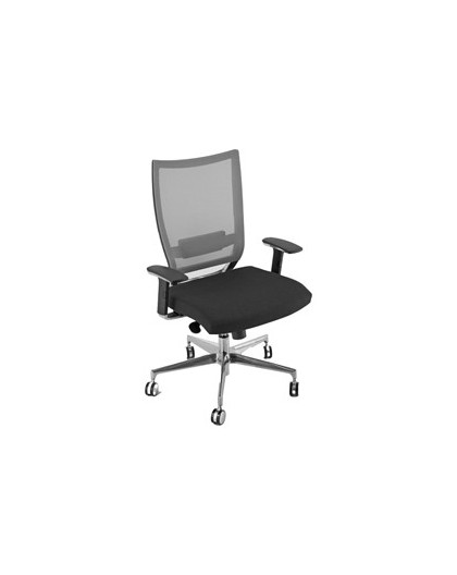 POLTRONA SEMIDIREZIONALE COT XL (150kg) NERO e RETE GRIGIA