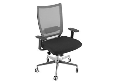 POLTRONA SEMIDIREZIONALE COT XL (150kg) NERO e RETE GRIGIA