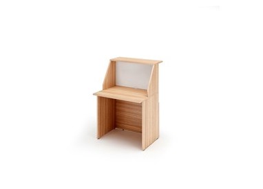 MODULO RECEPTION SOPRALZO+DESKTOP 80x76x117cm CILIEGIO AR. /BIANCO - PRESTIGE