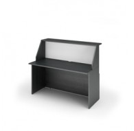 MODULO RECEPTION SOPRALZO+DESKTOP 140x76x117cm NERO VEN. /BIANCO - PRESTIGE