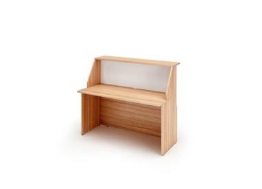 MODULO RECEPTION SOPRALZO+DESKTOP 140x76x117cm CILIEGIO AR. /BIANCO - PRESTIGE