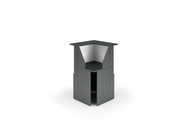 MODULO RECEPTION 90° 76x76x117cm NERO VEN. /BIANCO - PRESTIGE