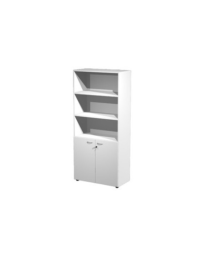 ARMADIO MODULARE A 2 ANTE BASSE 90x45,8cm - H200cm BIANCO