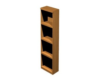 LIBRERIA ALTA A GIORNO 40x32cm - H196cm NOCE CHIARO