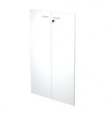 COPPIA ANTE in MELAMIN. x libreria alta L76cm BIANCO