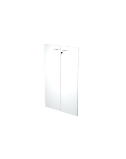 COPPIA ANTE in MELAMIN. x libreria alta L76cm BIANCO