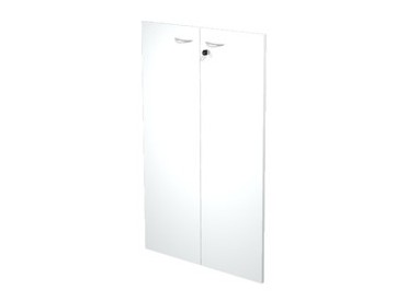 COPPIA ANTE in MELAMIN. x libreria alta L76cm BIANCO