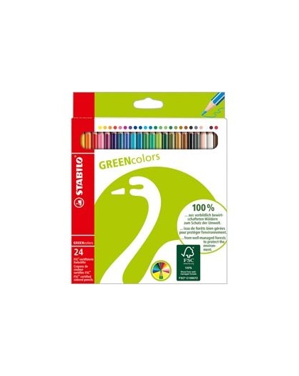 ASTUCCIO 24 PASTELLI GREEN COLOURS STABILO