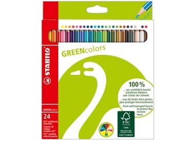 ASTUCCIO 24 PASTELLI GREEN COLOURS STABILO