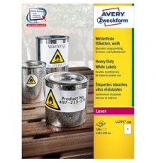 Poliestere adesivo L4775 bianco 100fg A4 210x297mm (1et/fg) laser Avery