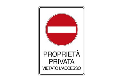 CARTELLO ALLUMINIO 30x20cm 'PROPRIETA' PRIVATA VIETATO L'ACCESSO'