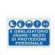 CARTELLO ALLUMINIO 30x20cm 'E' OBBLIGATORIO USARE I MEZZI DI PROTEZ. INDIVID.'