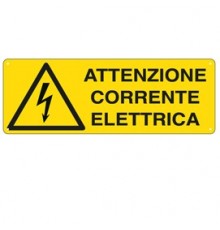 CARTELLO ALLUMINIO 35x12,5cm 'ATTENZIONE CORRENTE ELETTRICA'