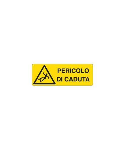 CARTELLO ALLUMINIO 35x12,5cm 'PERICOLO DI CADUTA'