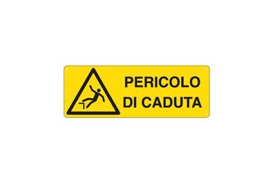 CARTELLO ALLUMINIO 35x12,5cm 'PERICOLO DI CADUTA'