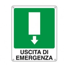 CARTELLO ALLUMINIO 25x31cm 'USCITA DI EMERGENZA'