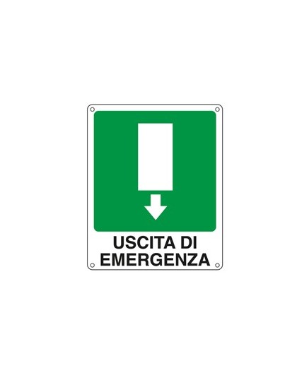 CARTELLO ALLUMINIO 25x31cm 'USCITA DI EMERGENZA'