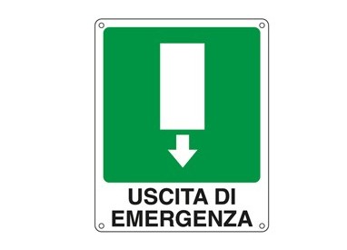 CARTELLO ALLUMINIO 25x31cm 'USCITA DI EMERGENZA'